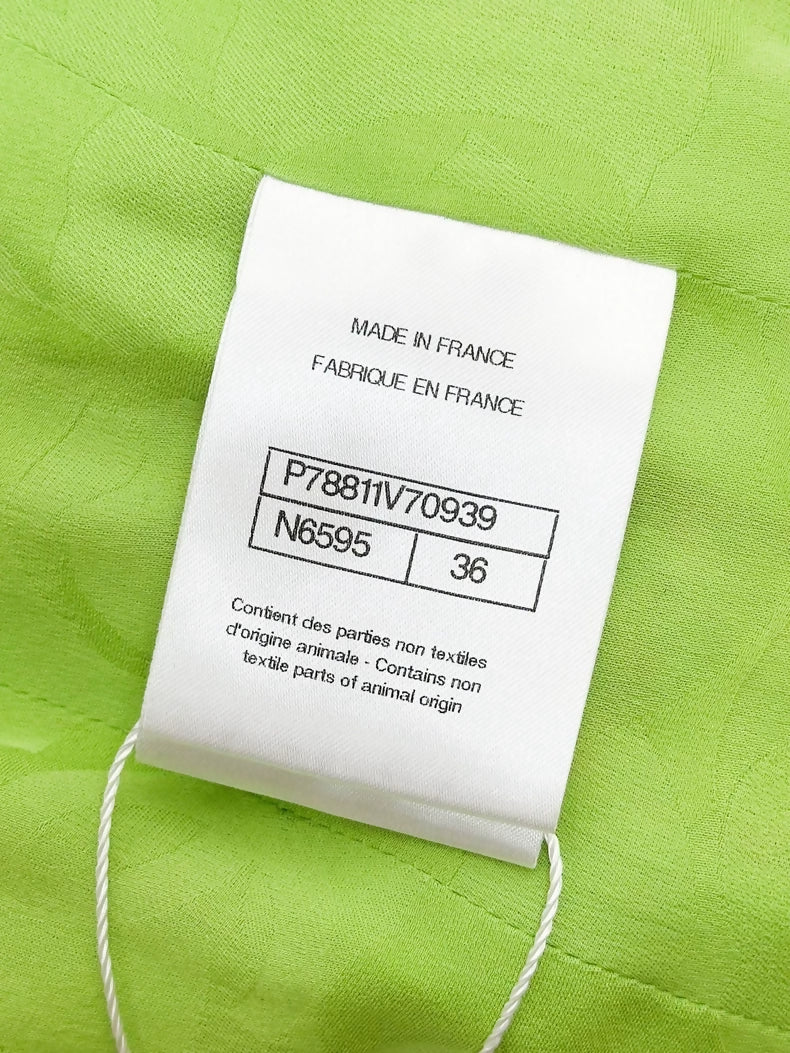 Chanel 25C hooded Green tweed jacket