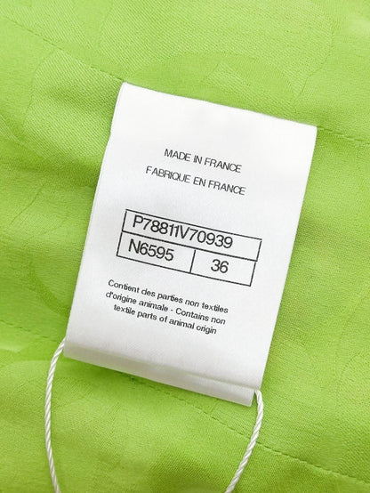 Chanel 25C hooded Green tweed jacket