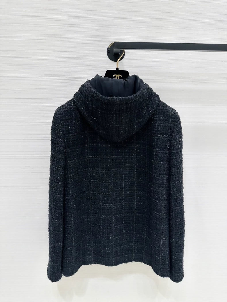 Chanel 25B  black hooded jacket