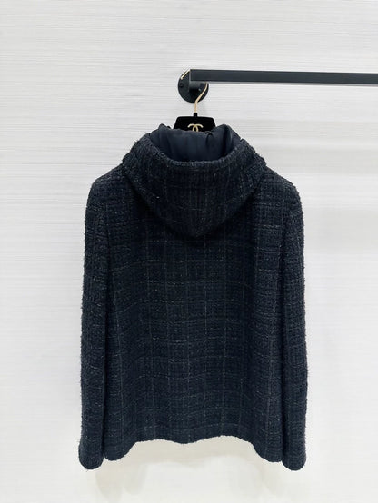 Chanel 25B  black hooded jacket