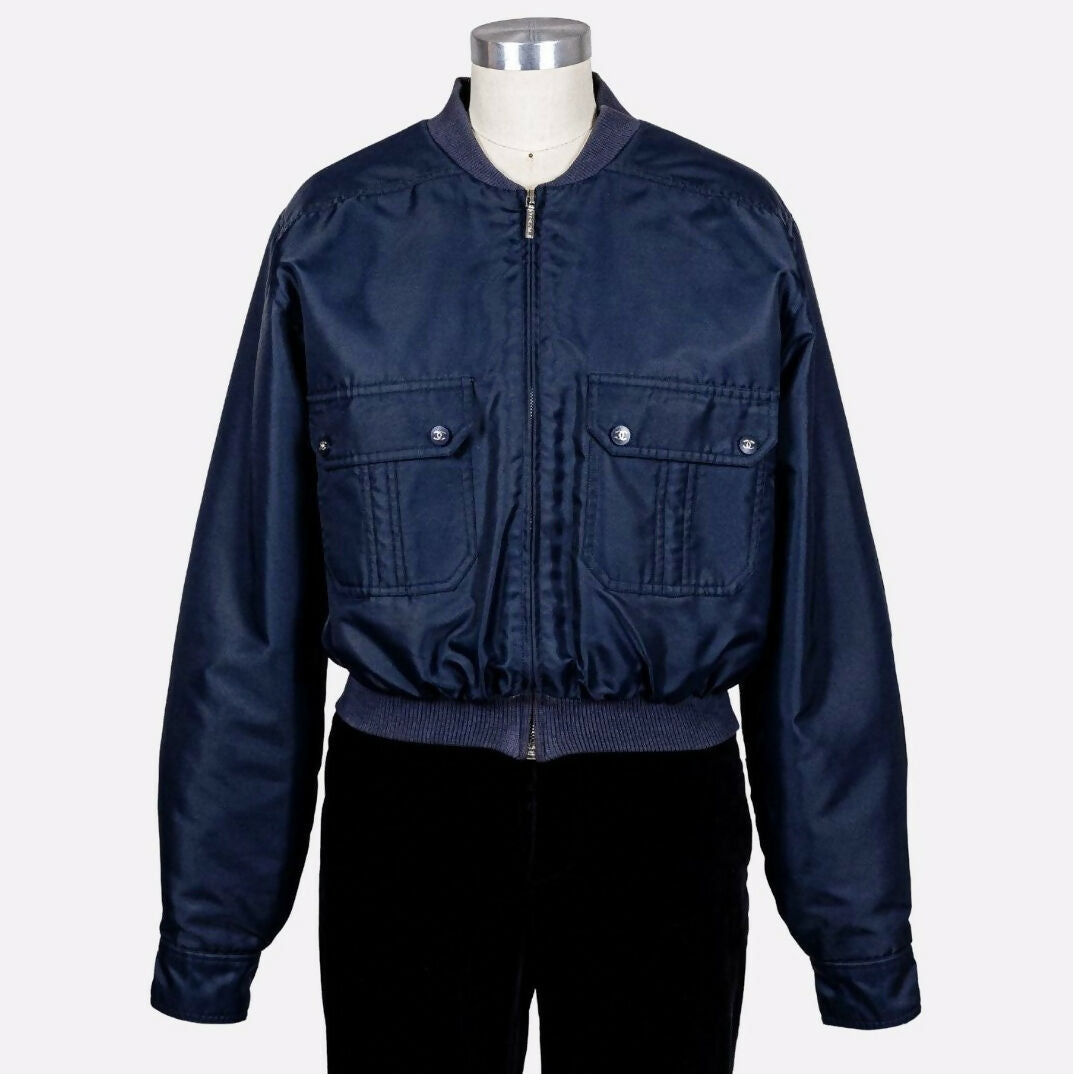 Chanel 1997 Vintage Navy Bomber Jacket – Wararni.com