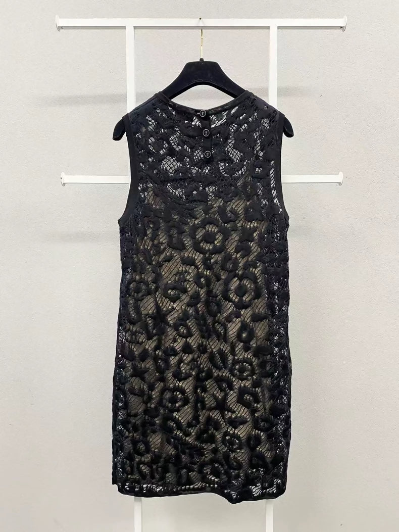 Chanel 22P black lace dress