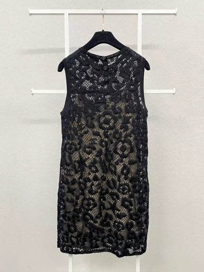 Chanel 22P black lace dress