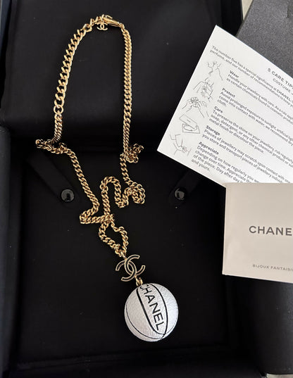 Chanel basketball necklace