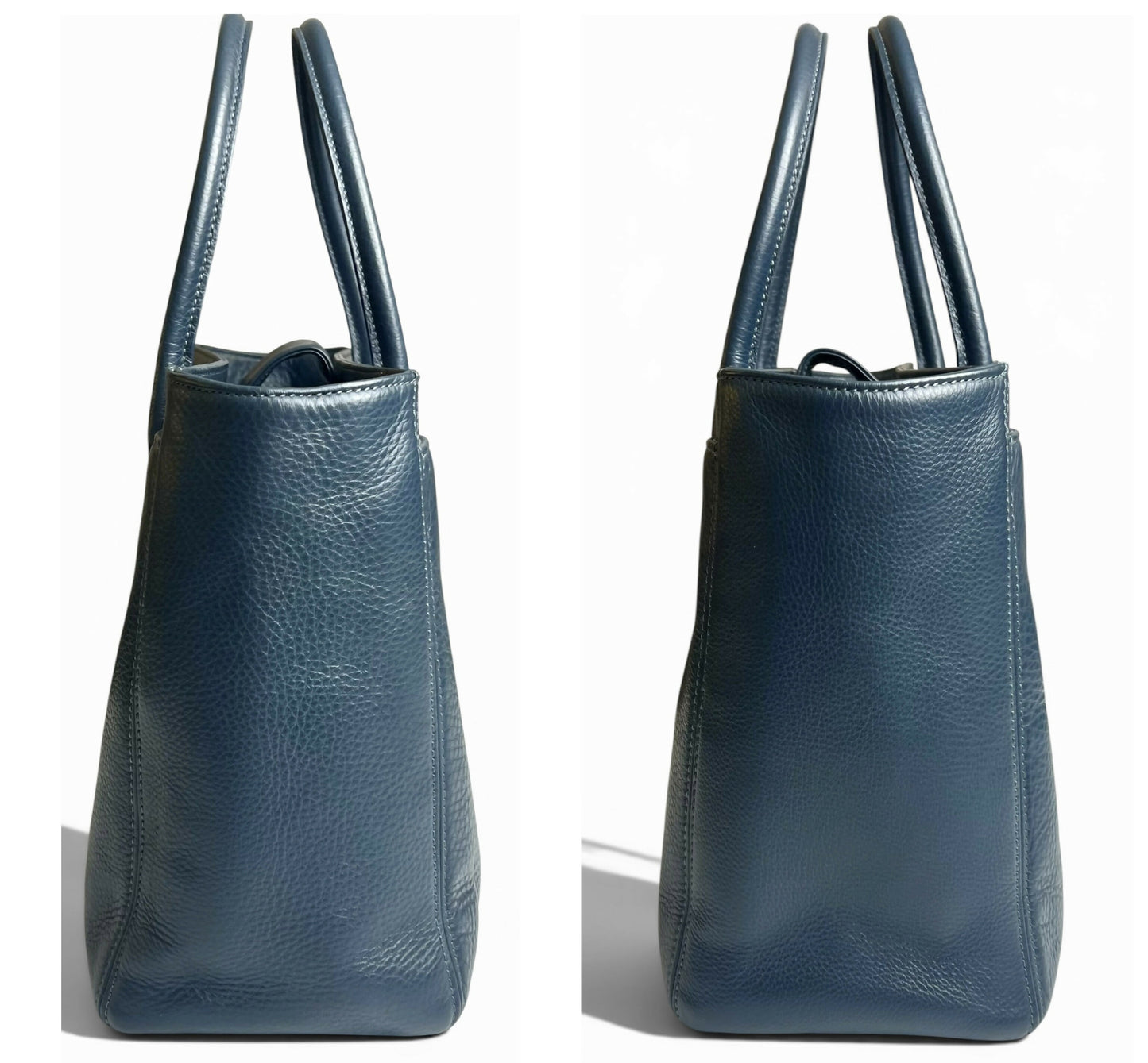 Chanel Navy Blue Caviar Leather Cerf Executive Shopper Classic Tote Bag SHW