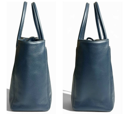Chanel Navy Blue Caviar Leather Cerf Executive Shopper Classic Tote Bag SHW