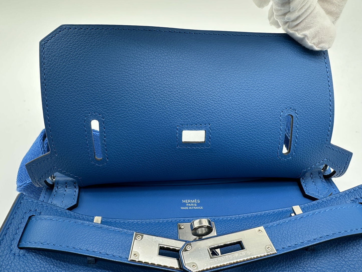 Hermès Mini Jypsiere Evercolor Blue Zellige PHW B
