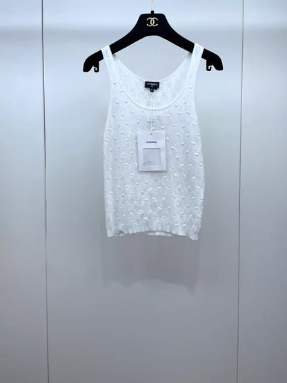 Chanel 24s White Knit top
