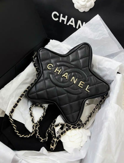 CHANEL CHANEL 24C STAR BAG LAMBSKIN BLACK GHW - One size Crossbody Bag - Vintage fashion from Wararni