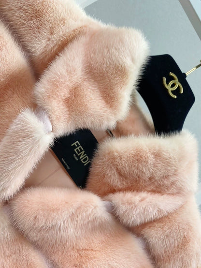 Fendi pink mink fur coat