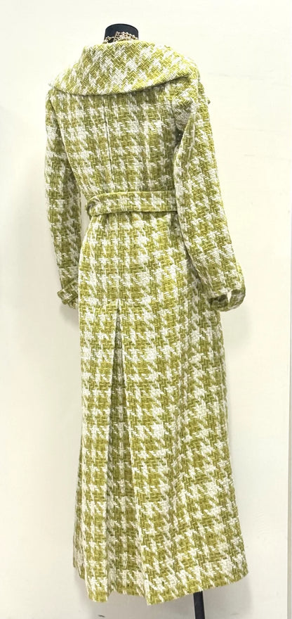 Chanel 22B green houndstooth coat