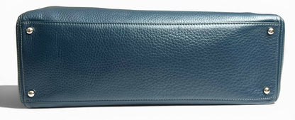 Chanel Navy Blue Caviar Leather Cerf Executive Shopper Classic Tote Bag SHW