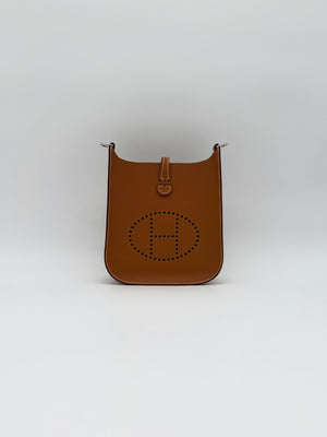 Hermès Mini Evelyne Gold Epsom Palladium Hardware