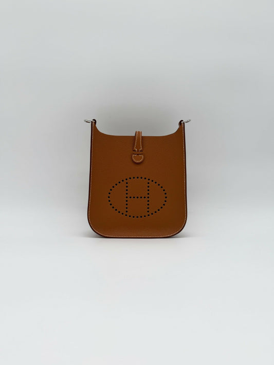 Hermès Mini Evelyne Gold Epsom Palladium Hardware