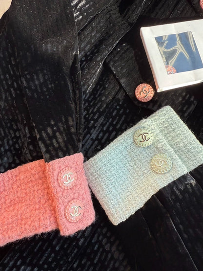 Chanel 22B pink & black velvet jacket