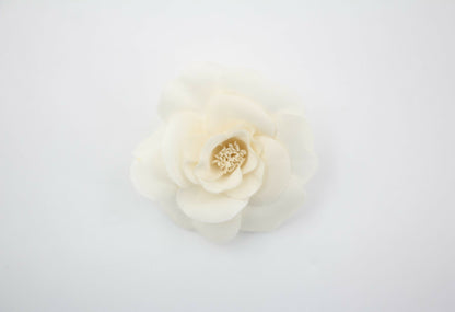 Chanel Vintage 81-85 White Silk Camellia Brooch