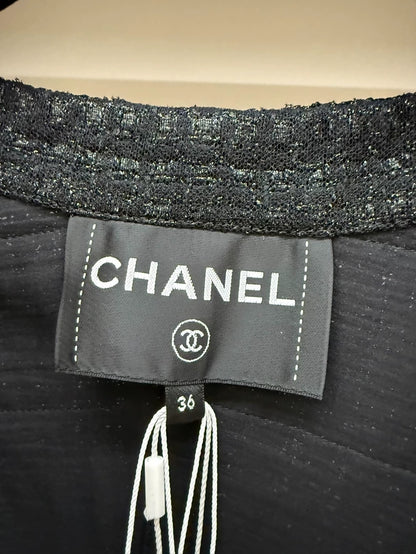 Chanel 23s black tweed jacket
