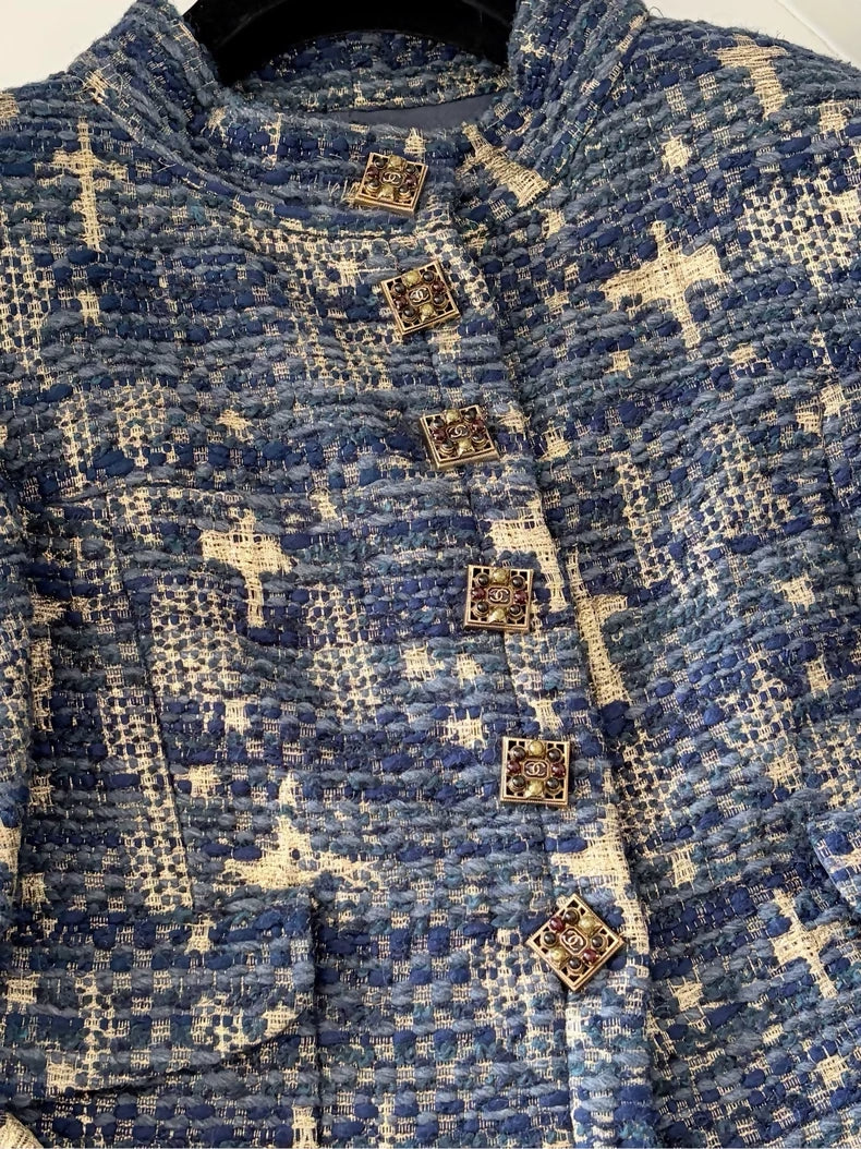 Chanel 11A Blue and Gold Byzantine Jacket