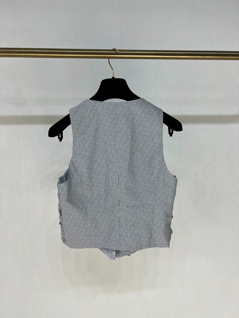Chanel 24P Grey striped Vest