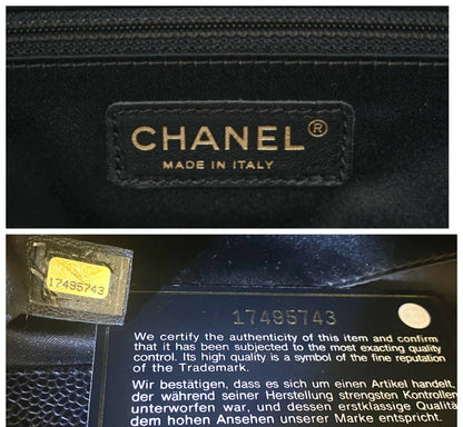 Chanel Black XL 40cm Caviar Quilted Grand Shopping Tote GST GHW