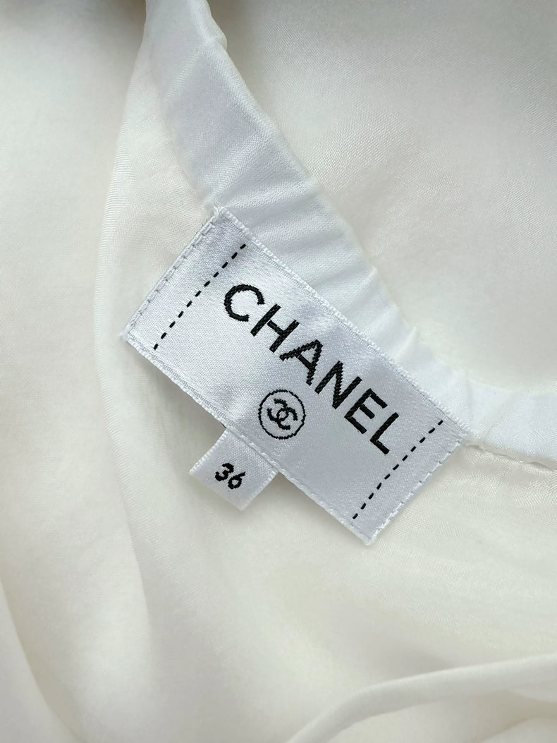 Chanel 25S white silk dress