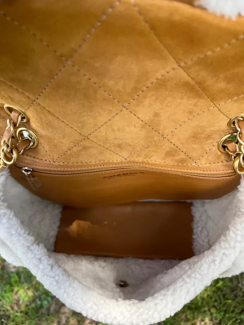Chanel 2018 Medium Shearling Coco Neige Flap Bag