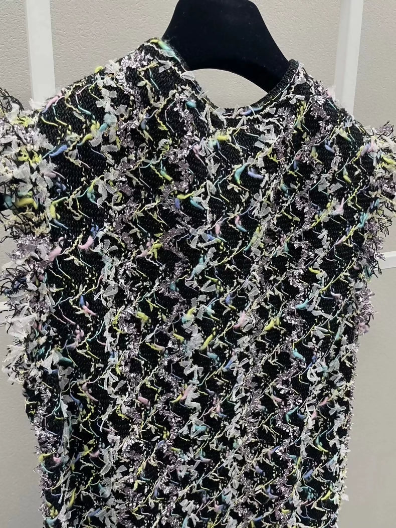 Chanel 22S Black tweed dress