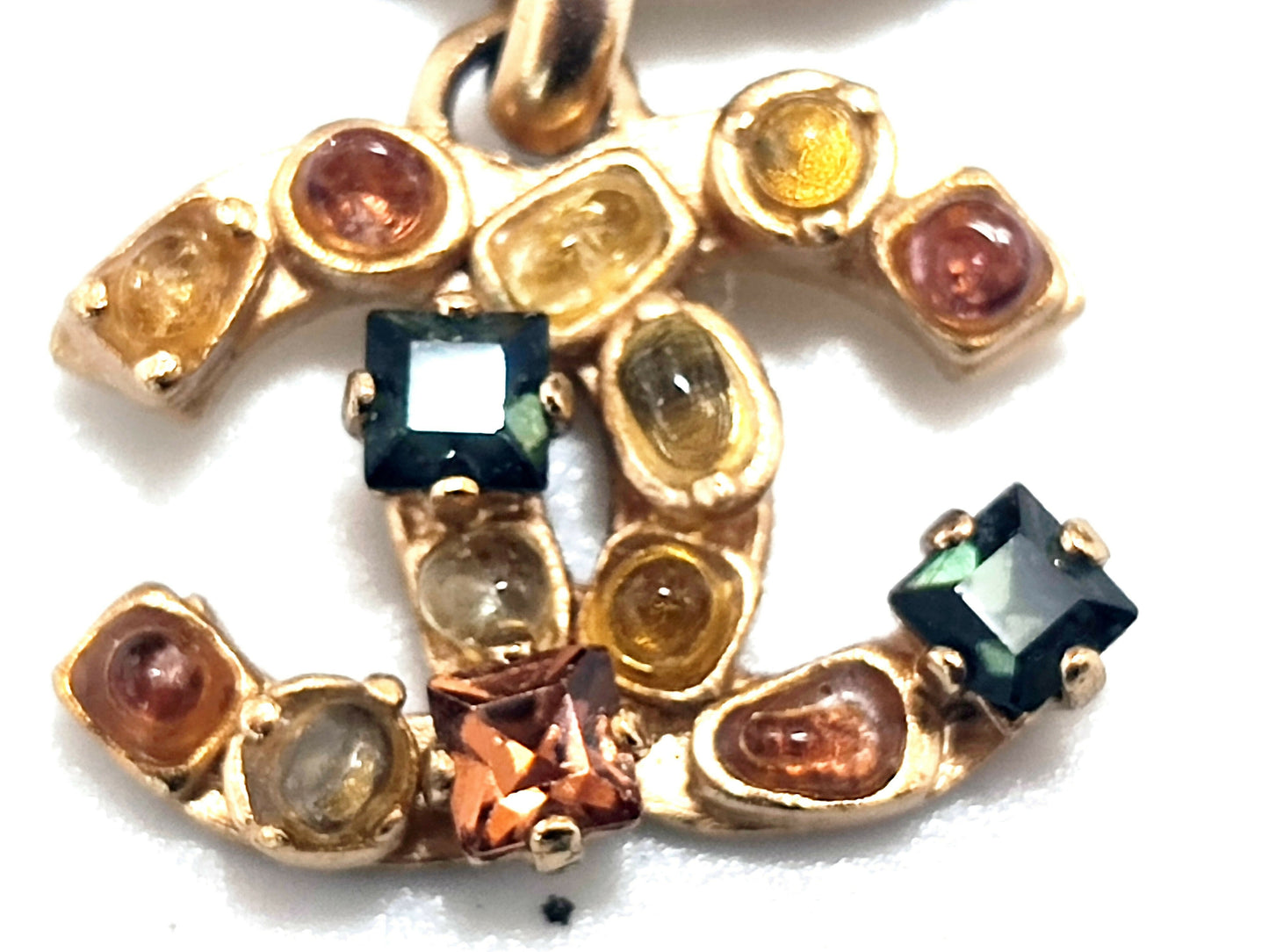 Chanel Vintage 01A Gripoix Multicoloured Coco Mark Necklace