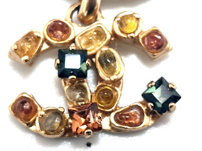 Chanel Vintage 01A Gripoix Multicoloured Coco Mark Necklace