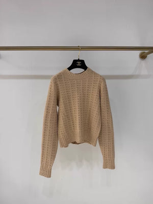 Chanel 23B 3D double C embossed knit cardigan