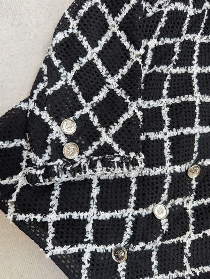 Chanel 25S black & white tweed jacket