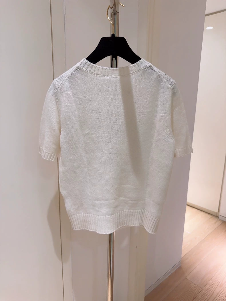 Christian Dior cashmere knit short-sleeved top