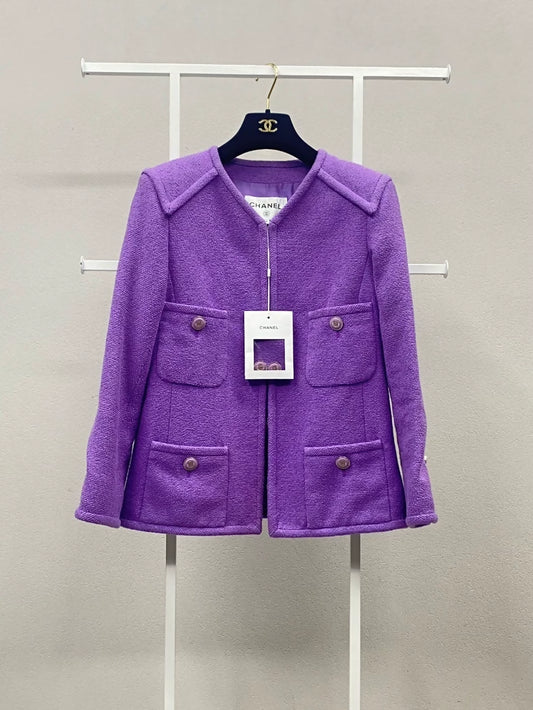 Chanel 20C purple tweed jacket