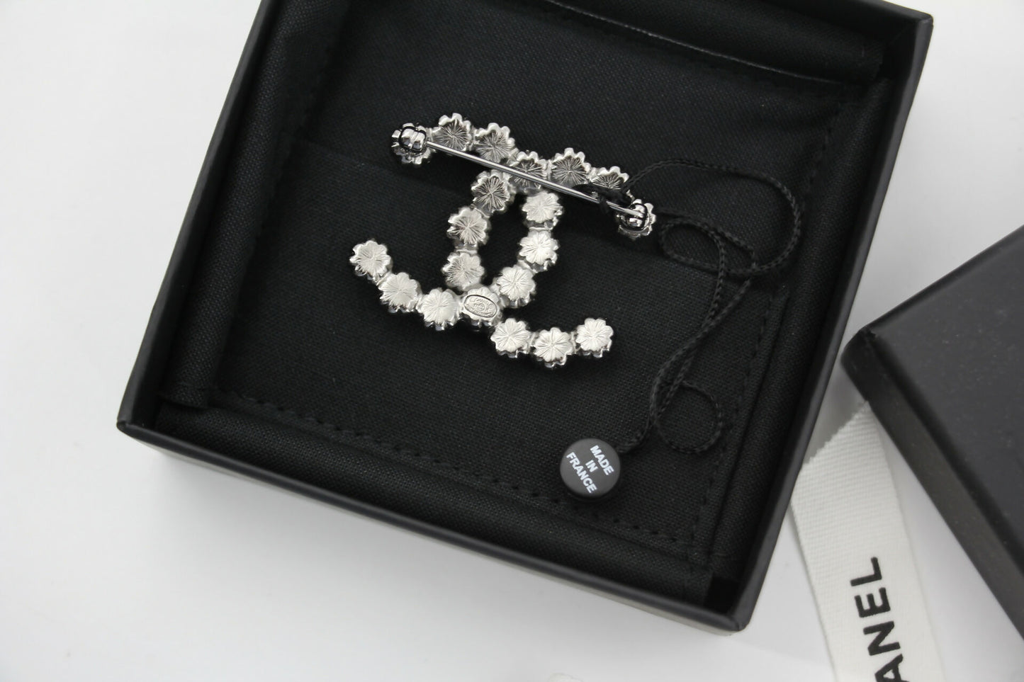 Chanel 17K Rhinestone Starlight Blue CC Brooch