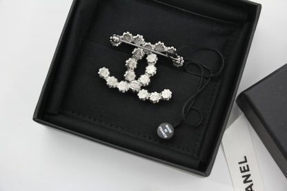 Chanel 17K Rhinestone Starlight Blue CC Brooch