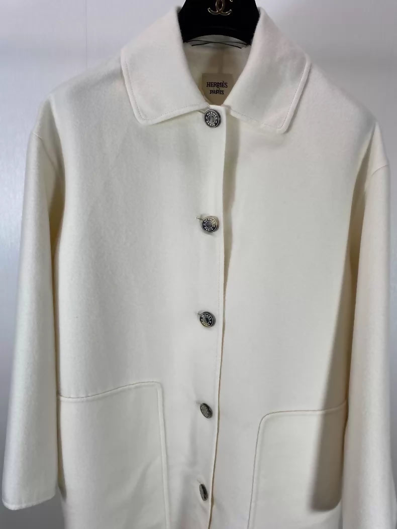 Hermes beige cashmere coat/overcoat