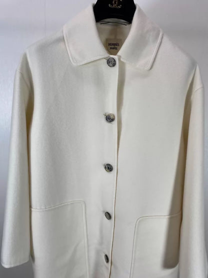 Hermes beige cashmere coat/overcoat