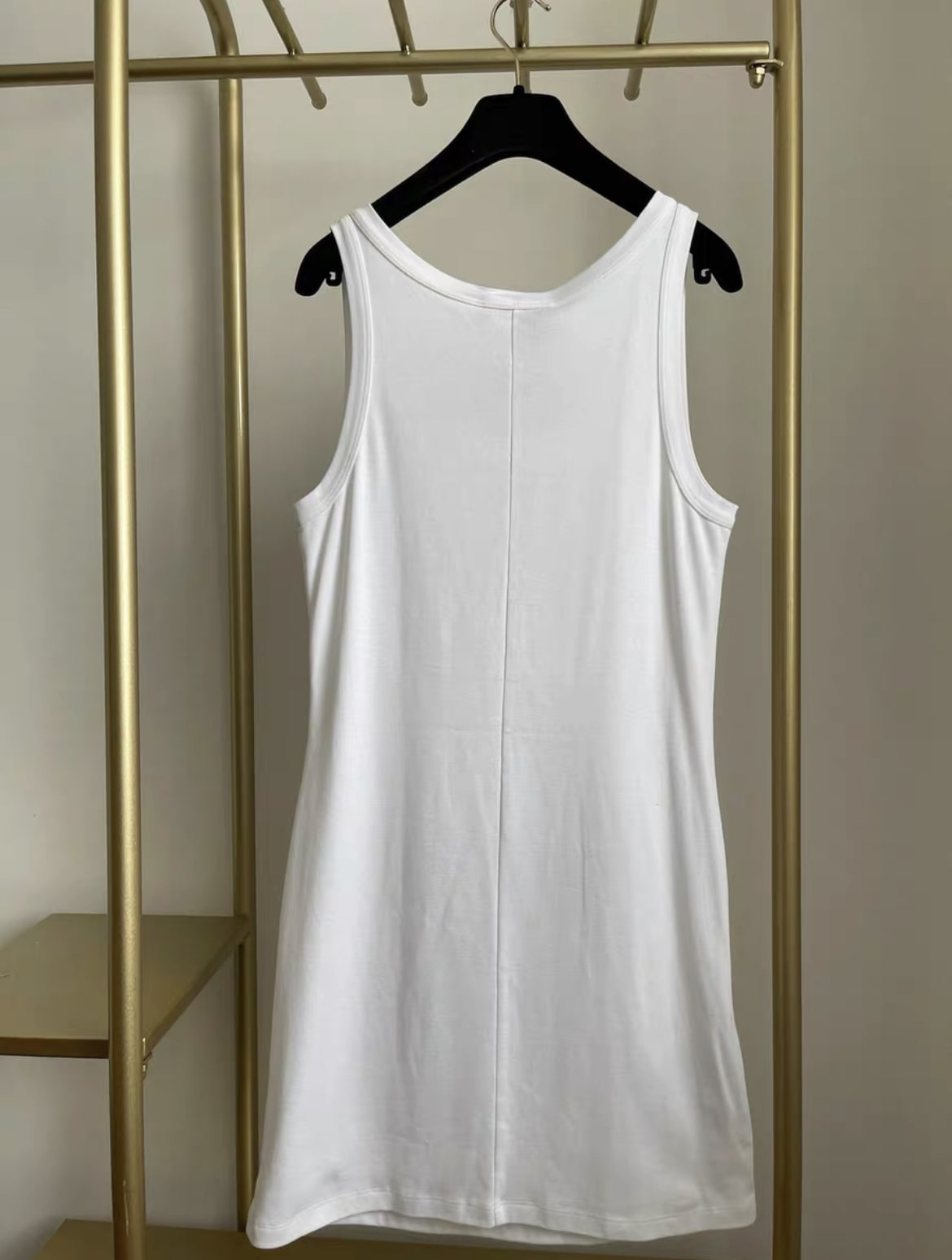 prada cotton jersey dress Prada Triangle Cotton Rib Knit Midi Tank Dress