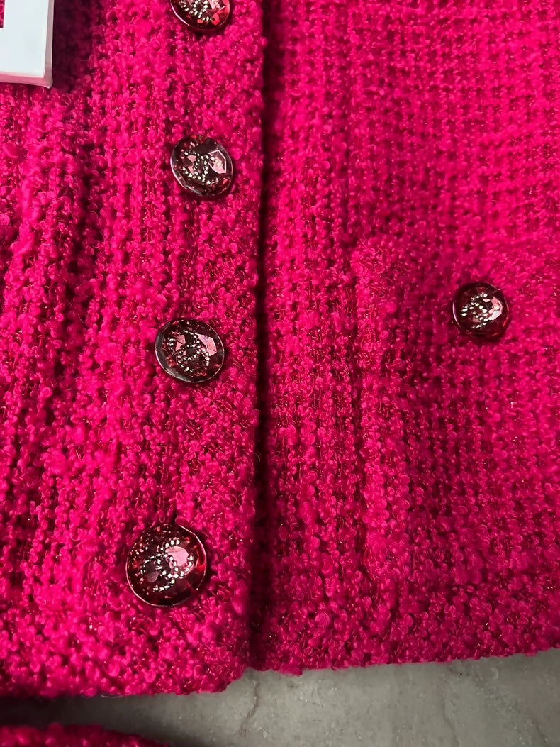 Chanel 21k fuchsia tweed jacket