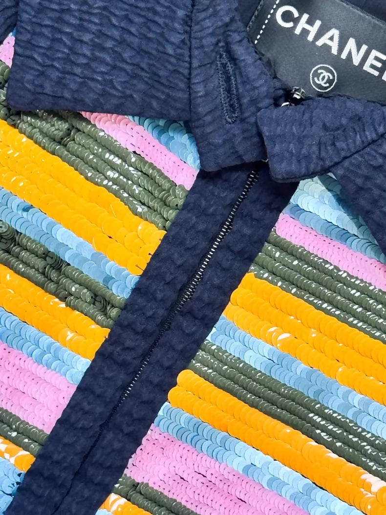 Chanel 16C blue striped jacket