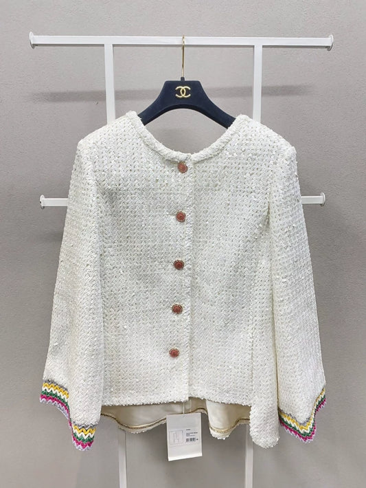 Chanel 22S white jacket with open back