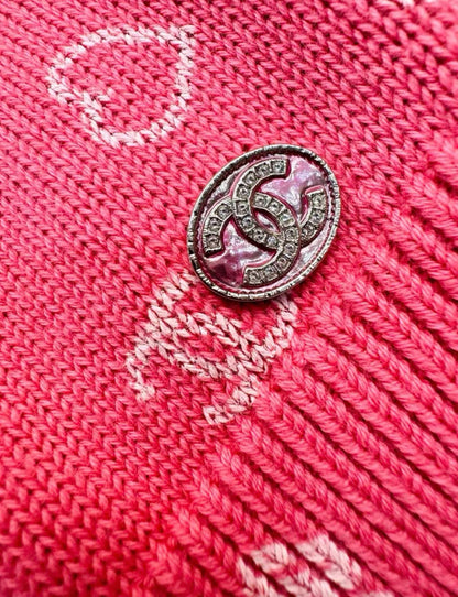 Chanel 23ss early spring love pink knitted vest size 36FR