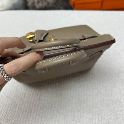 Hermès Birkin 25 Etain Swift leather Gold Hardware