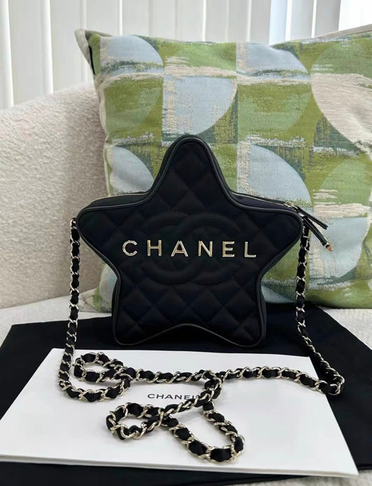 CHANEL Chanel 24C black satin star bag - One size Crossbody Bag - Vintage fashion from Wararni