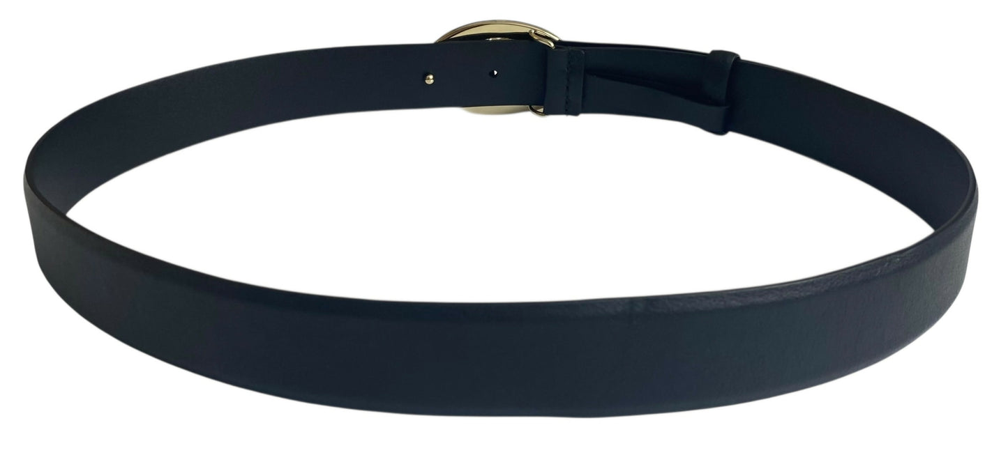 Chanel 24A Black White CC Enamel Lambskin Leather Belt Size 80/32