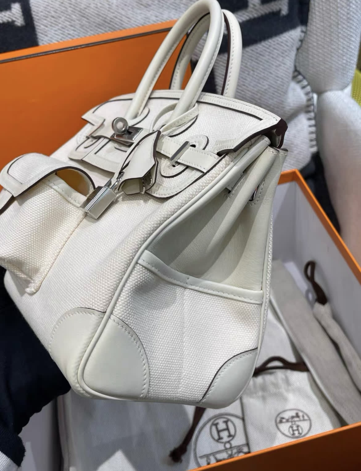 Hermes birkin 25 cream white cargo U stamp