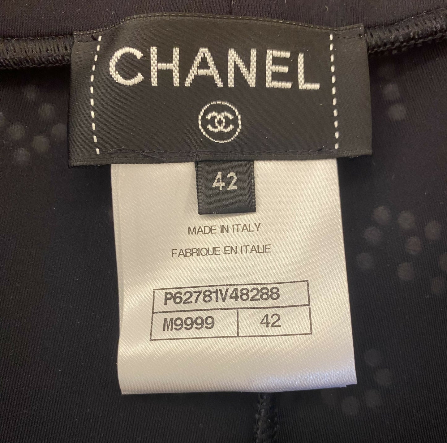 Chanel 20C Runway Black CC Logo Pants Leggings FR 42