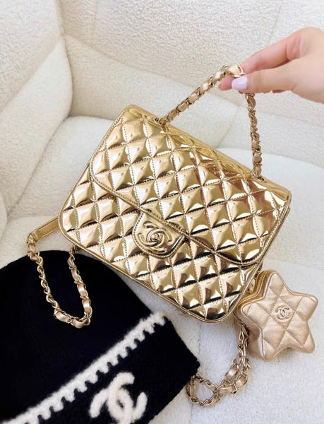 Chanel 24C gold mirror star backpack – Wararni.com