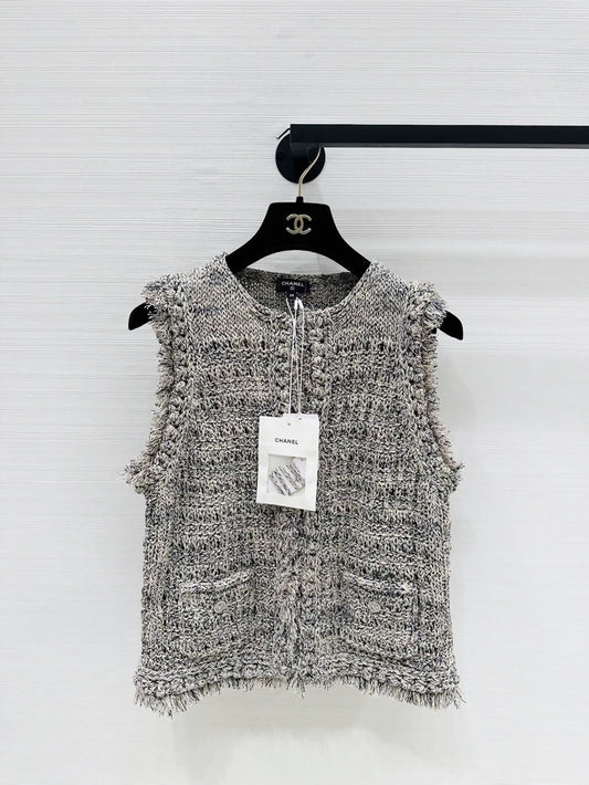 Chanel 25S grey tweed cardigan