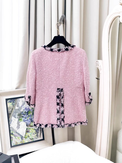 Chanel 07P Pink Tweed dress and jacket set